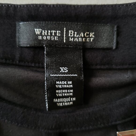 WHBM Sleeveless B & W Striped Silver Studded Cutout Neckline Shift Dress XS - Picture 8 of 15